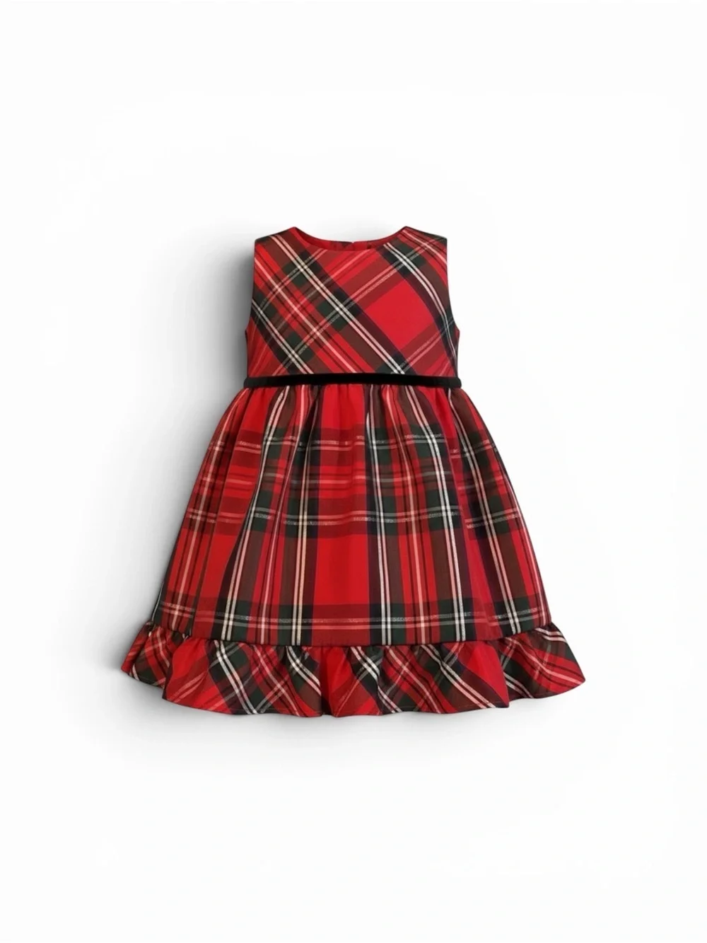 Festive Little Girls Red Plaid Holiday Dress